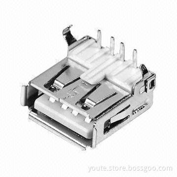 Micro/4-pin USB Connector, USB-4AR with 30V DC/1A Rated Loading